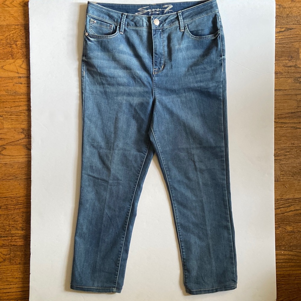 7 For All Mankind, High Rise Straight Crop, size 12, EUC